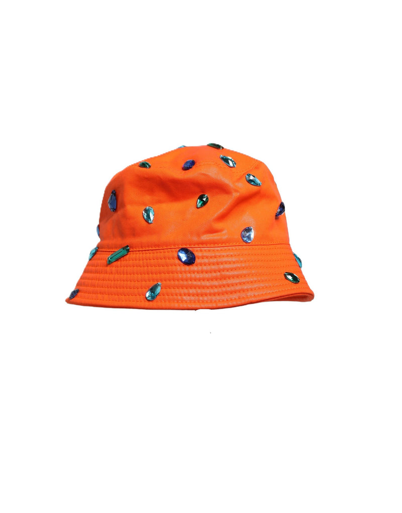 Dolce & Gabbana Orange Crystal Embellished Fisherman Hat