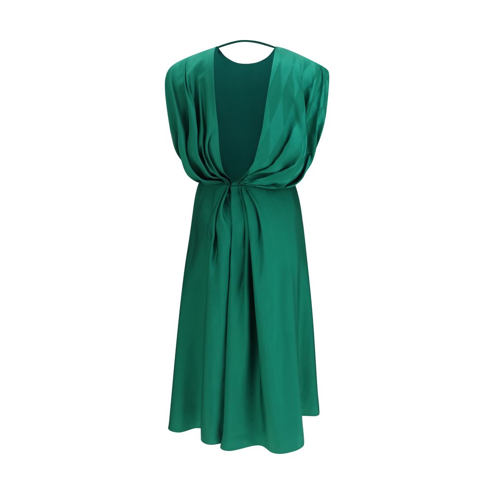Versace Bicolor Silk Casual Dress - Elegant Midi Design