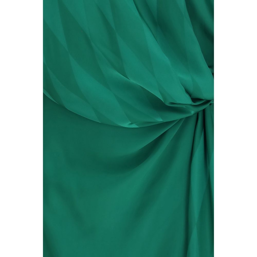 Versace Bicolor Silk Casual Dress - Elegant Midi Design
