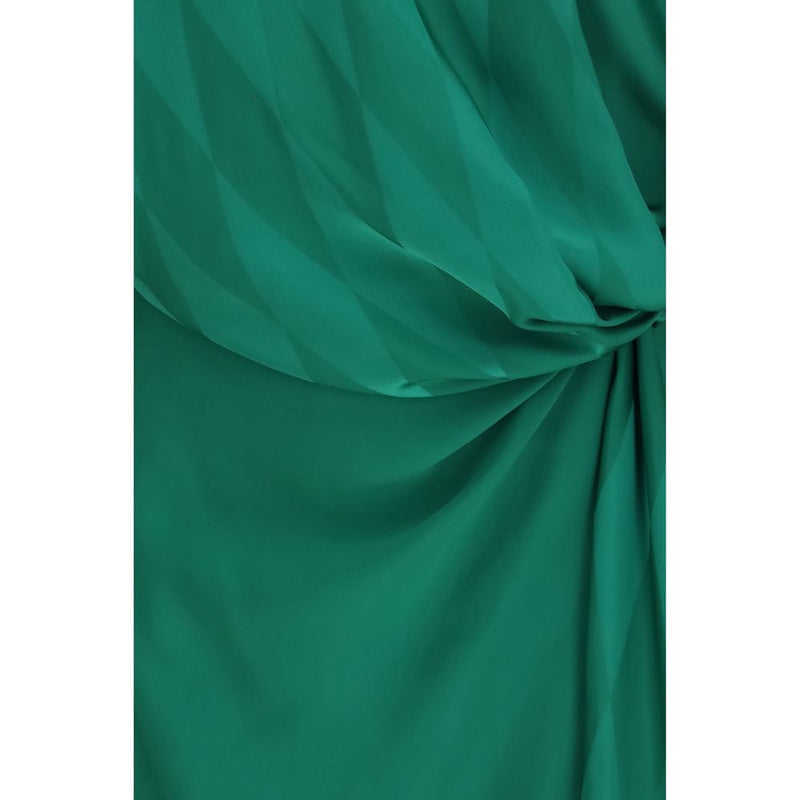 Versace Bicolor Silk Casual Dress - Elegant Midi Design