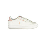 U.S. POLO ASSN. Women's White Sneakers with Pink Accents
