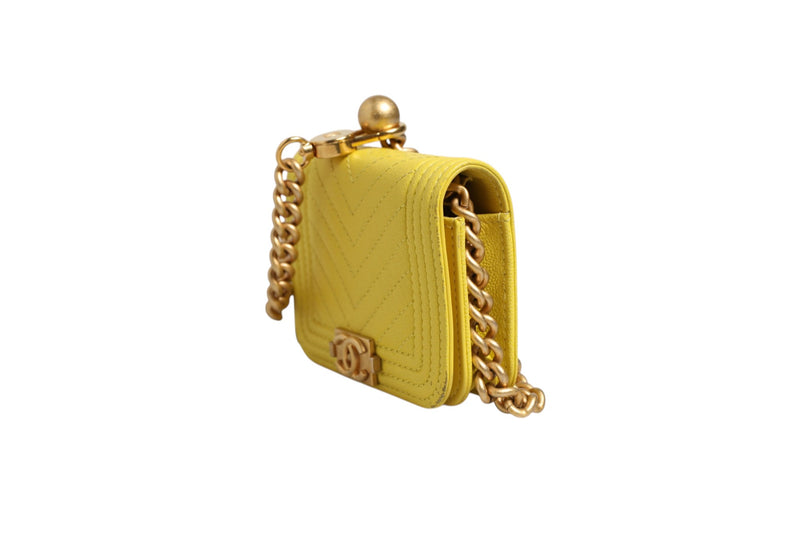 Chanel Crossbody Yellow Leather Bag - Stylish & Versatile
