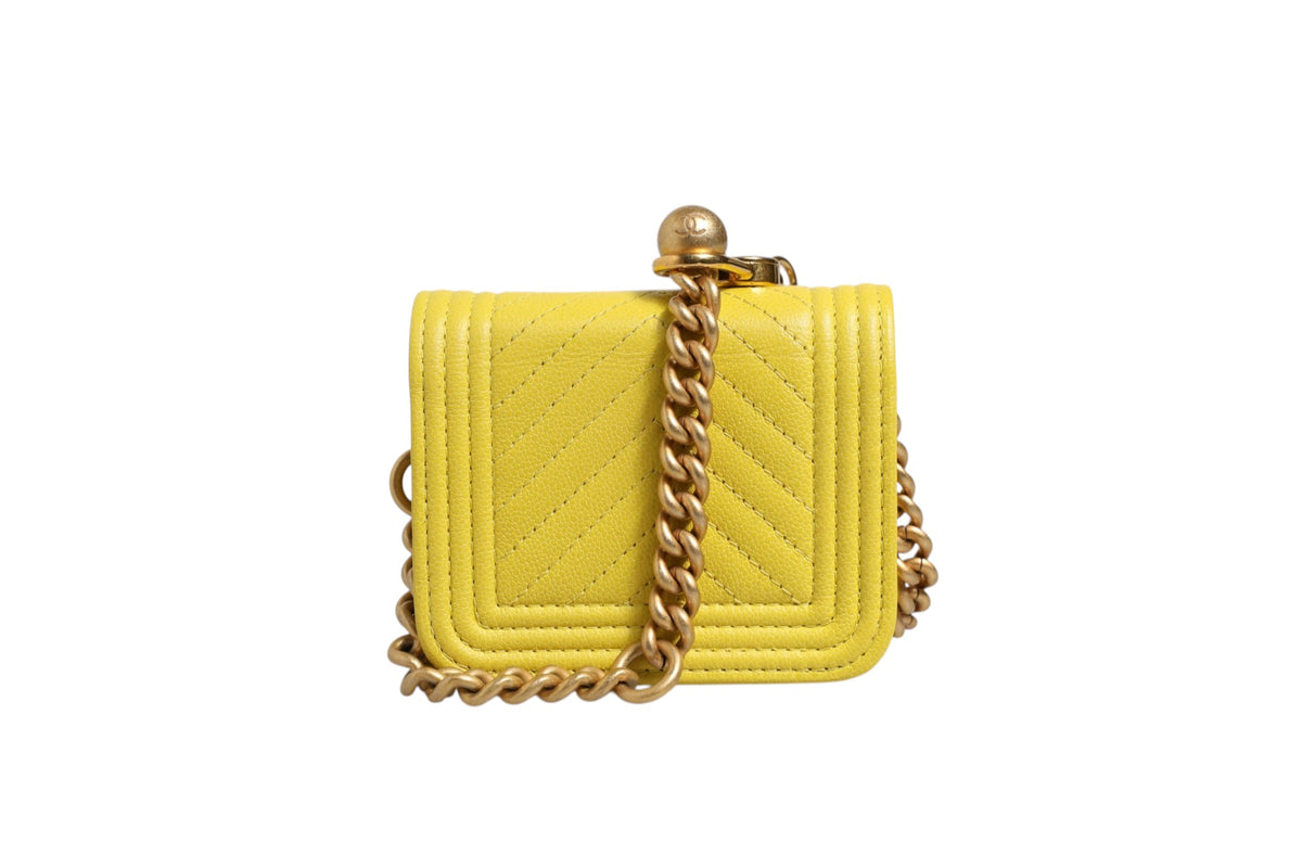 Chanel Crossbody Yellow Leather Bag - Preloved
