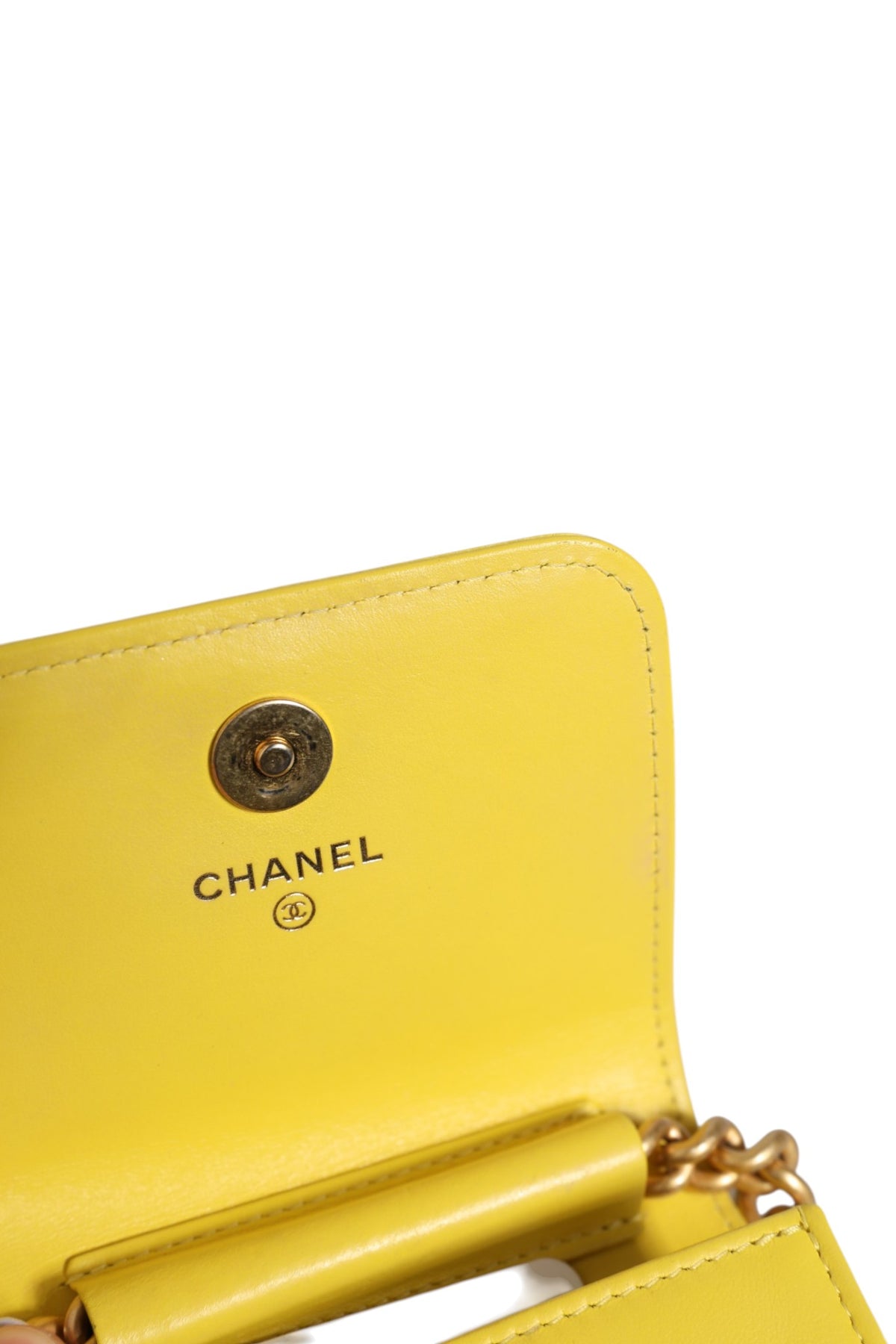 Chanel Crossbody Yellow Leather Bag - Preloved