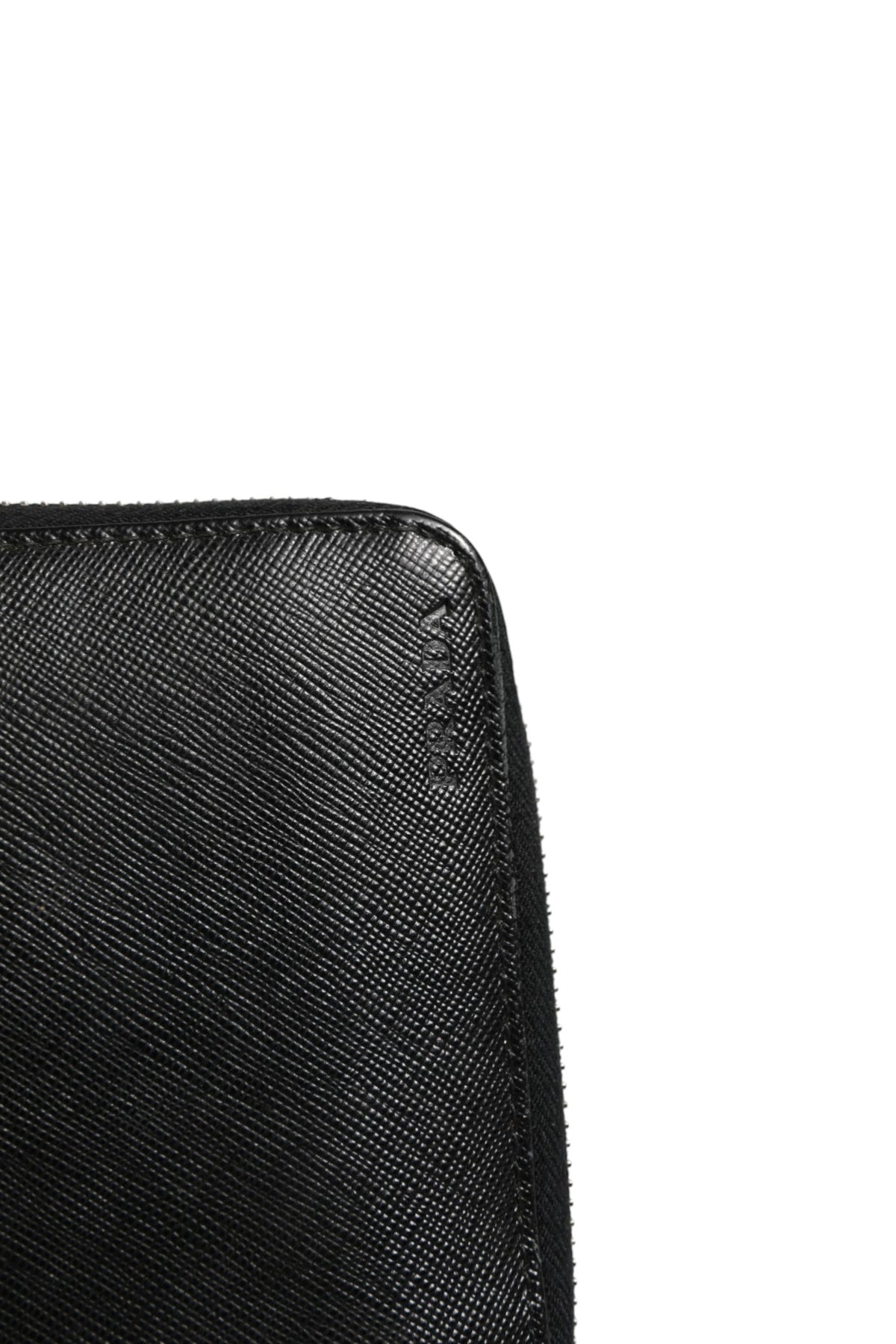 Prada Baltico Saffiano Leather Zip Travel Wallet - Black