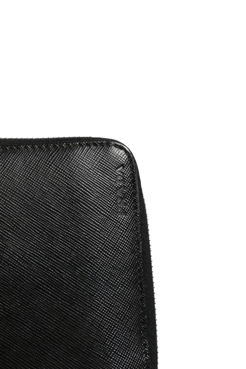 Prada Baltico Saffiano Leather Zip Travel Wallet - Black