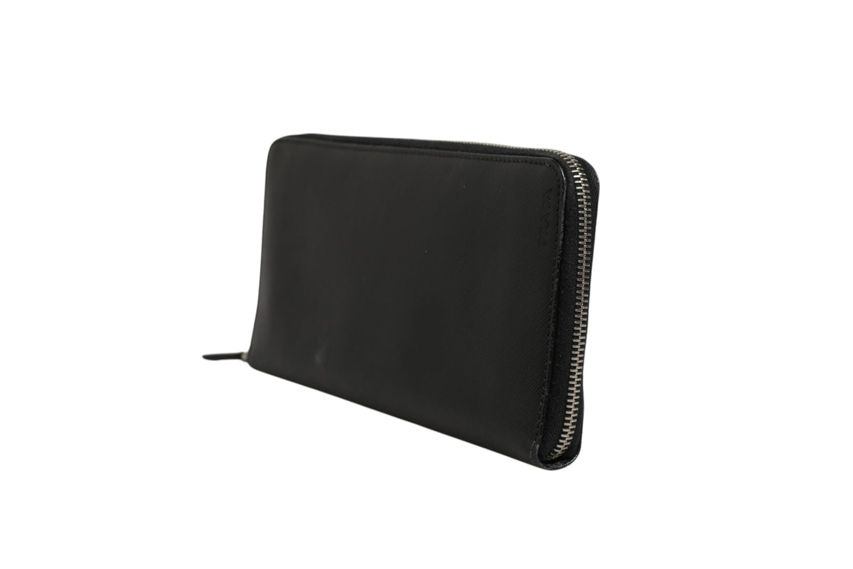 Prada Baltico Saffiano Leather Zip Travel Wallet - Black