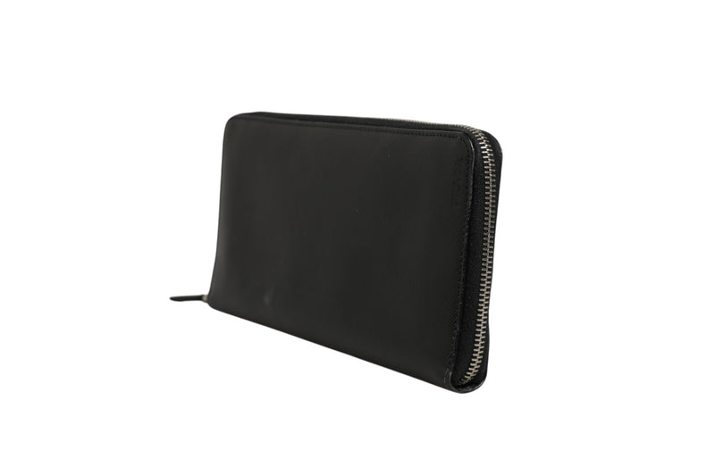 Prada Baltico Saffiano Leather Zip Travel Wallet - Black
