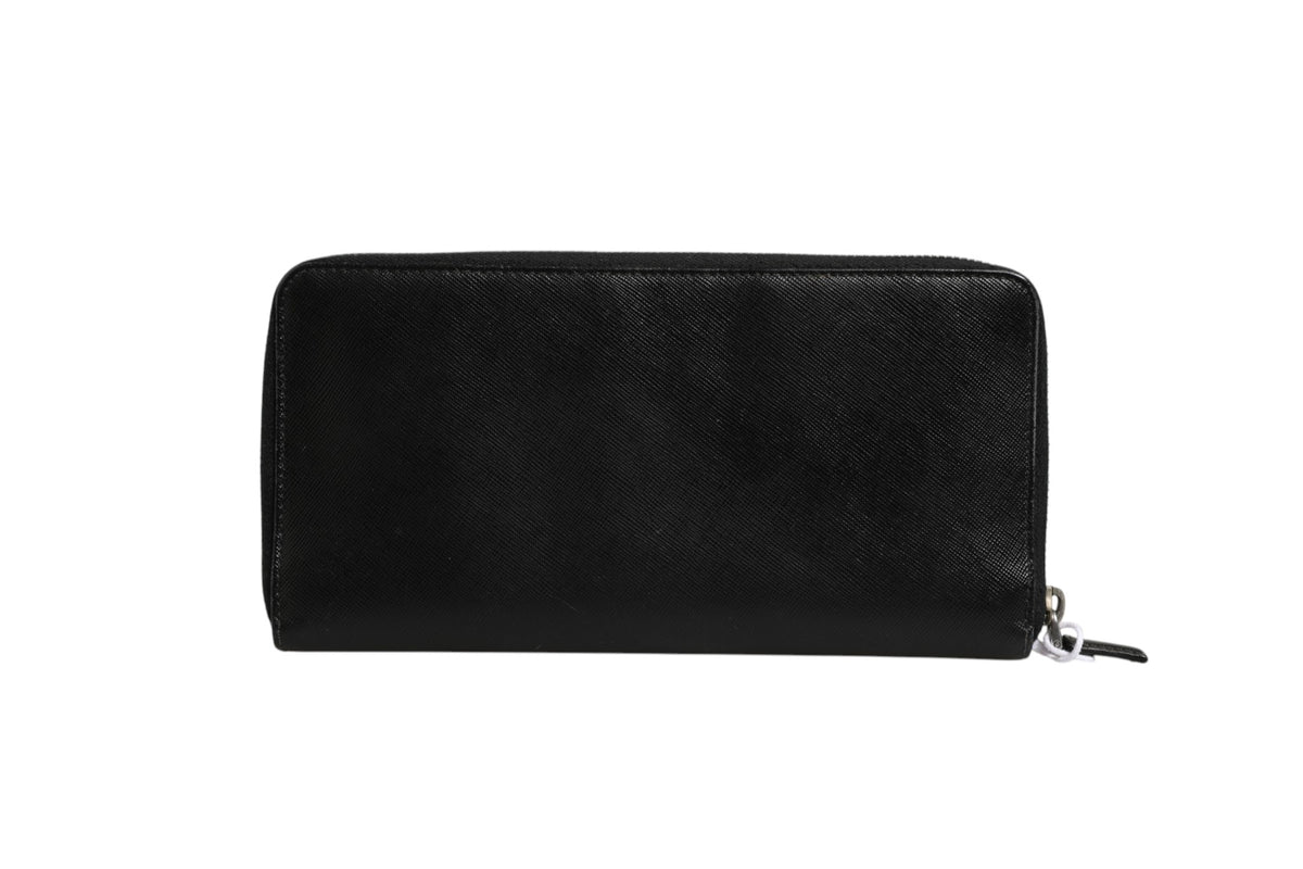 Prada Baltico Saffiano Leather Zip Travel Wallet - Black