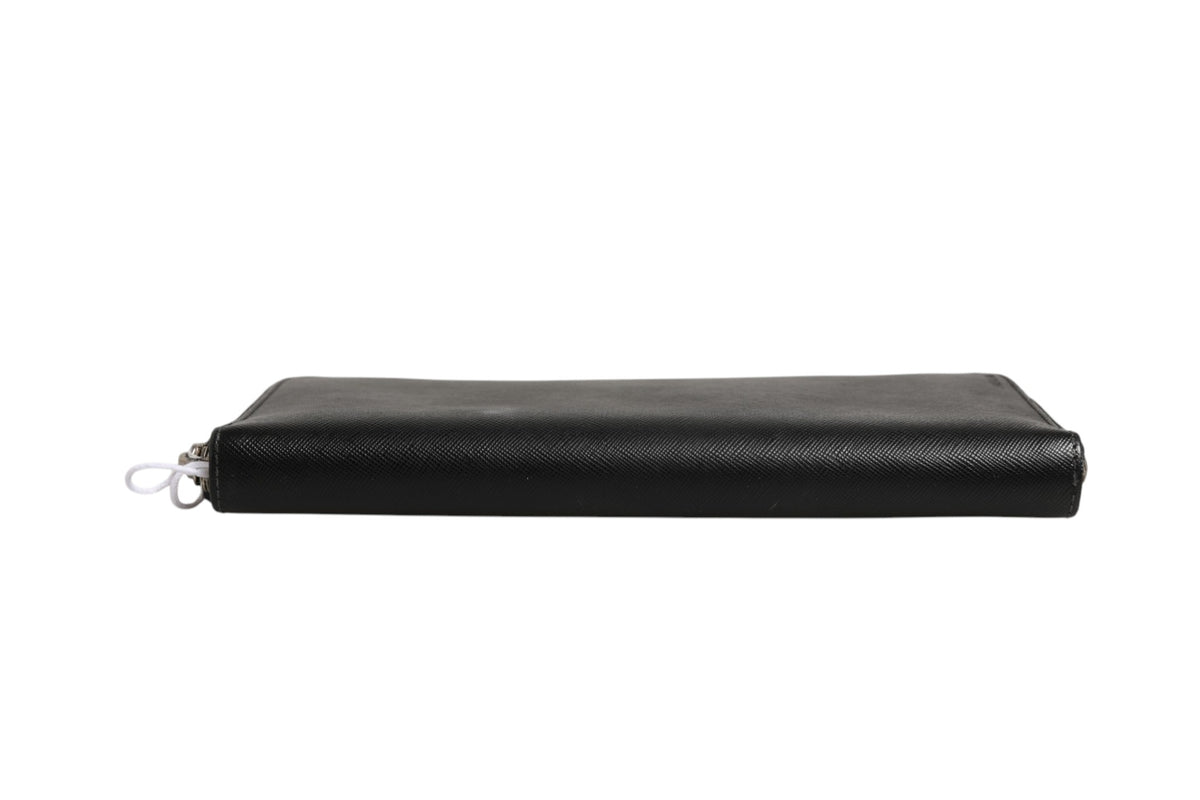 Prada Baltico Saffiano Leather Zip Travel Wallet - Black