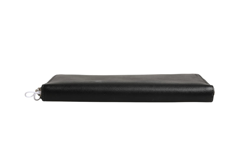 Prada Baltico Saffiano Leather Zip Travel Wallet - Black