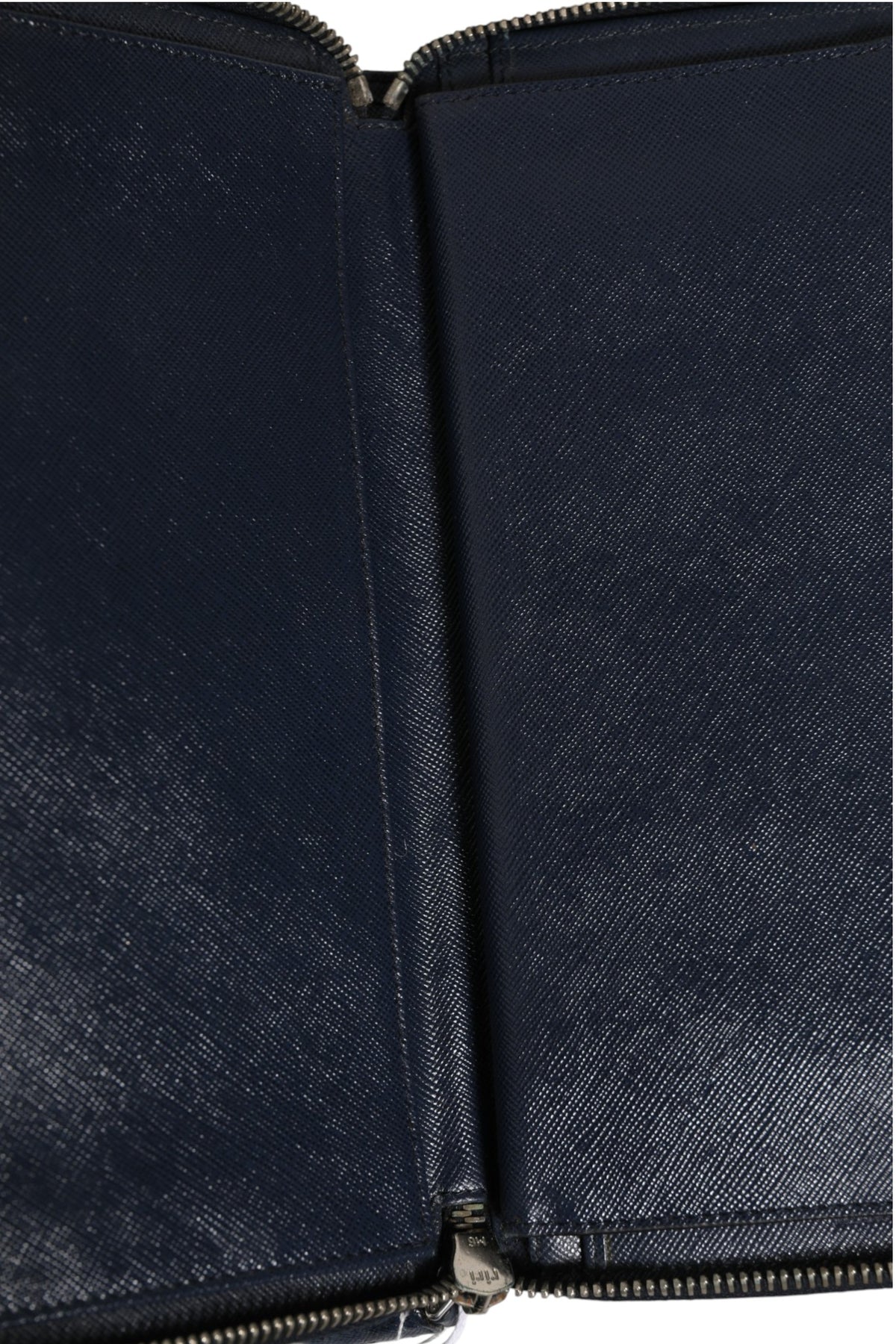 Prada Navy Oliver Embossed Leather Zip-Around Wallet