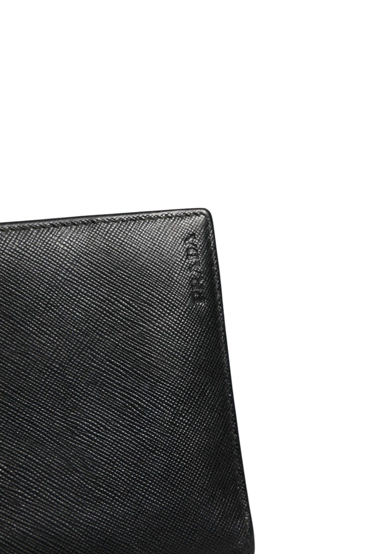 Prada Saffiano Leather Slim Card Holder Wallet - Black