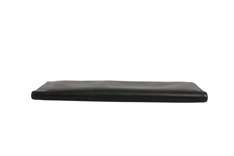 Prada Saffiano Leather Slim Card Holder Wallet - Black