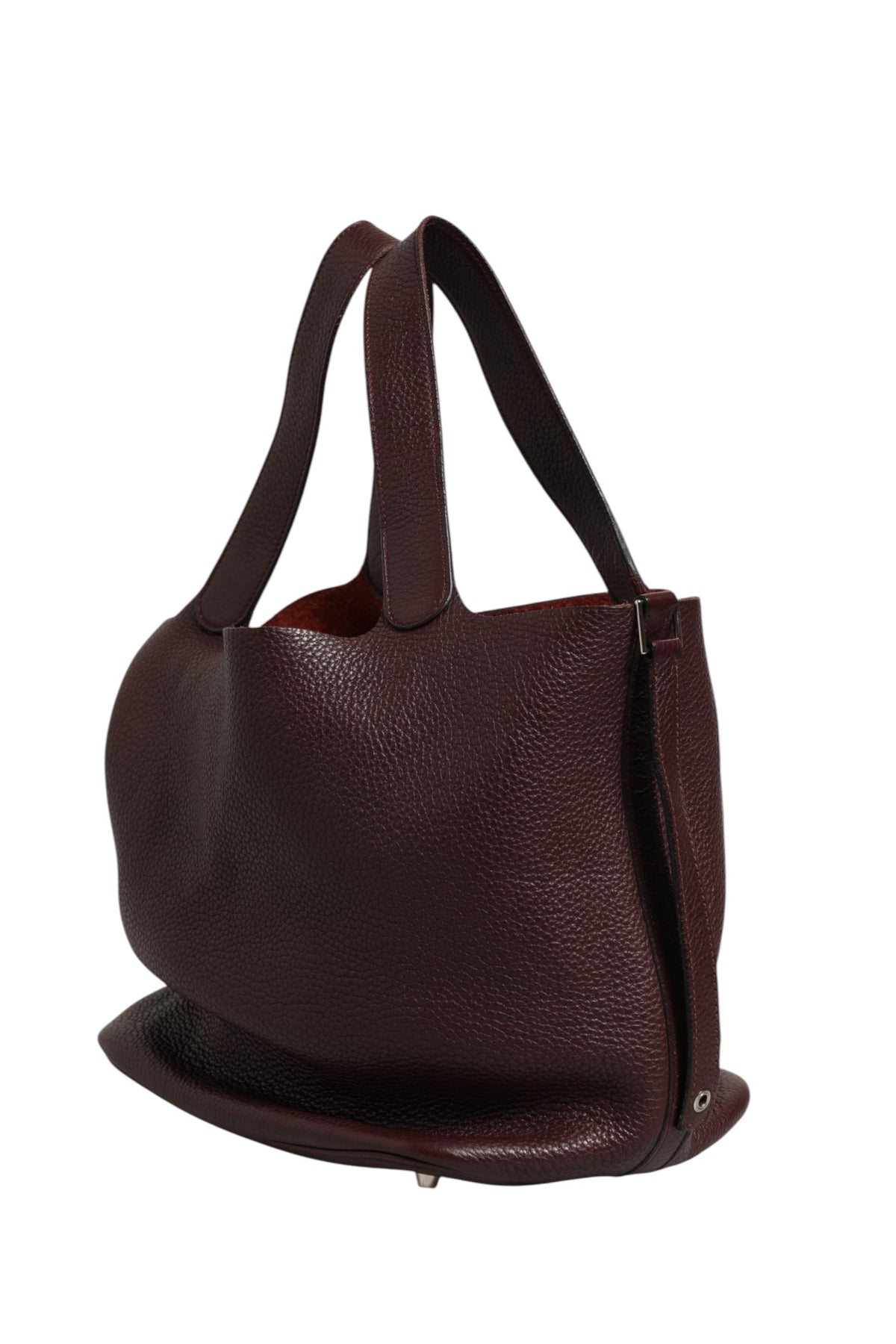 Hermès Picotin Taurillon Clemence Chocolate Handbag - Burgundy