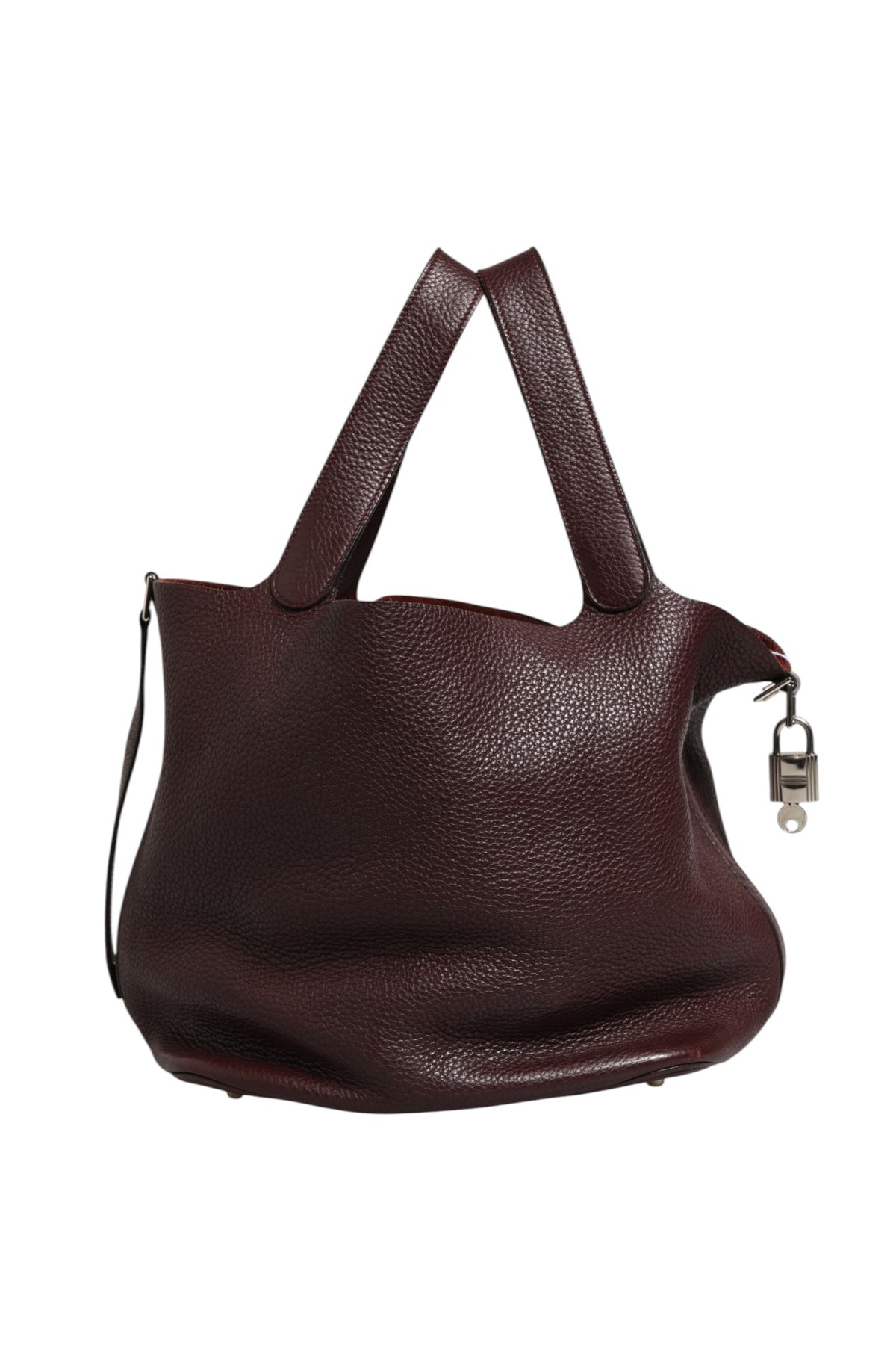 Hermès Picotin Taurillon Clemence Chocolate Handbag - Burgundy