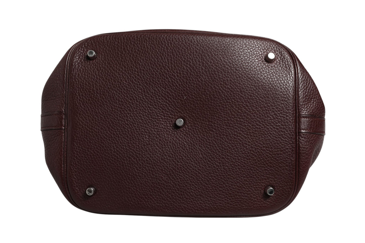 Hermès Picotin Taurillon Clemence Chocolate Handbag - Burgundy