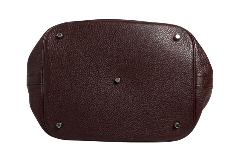 Hermès Picotin Taurillon Clemence Chocolate Handbag
