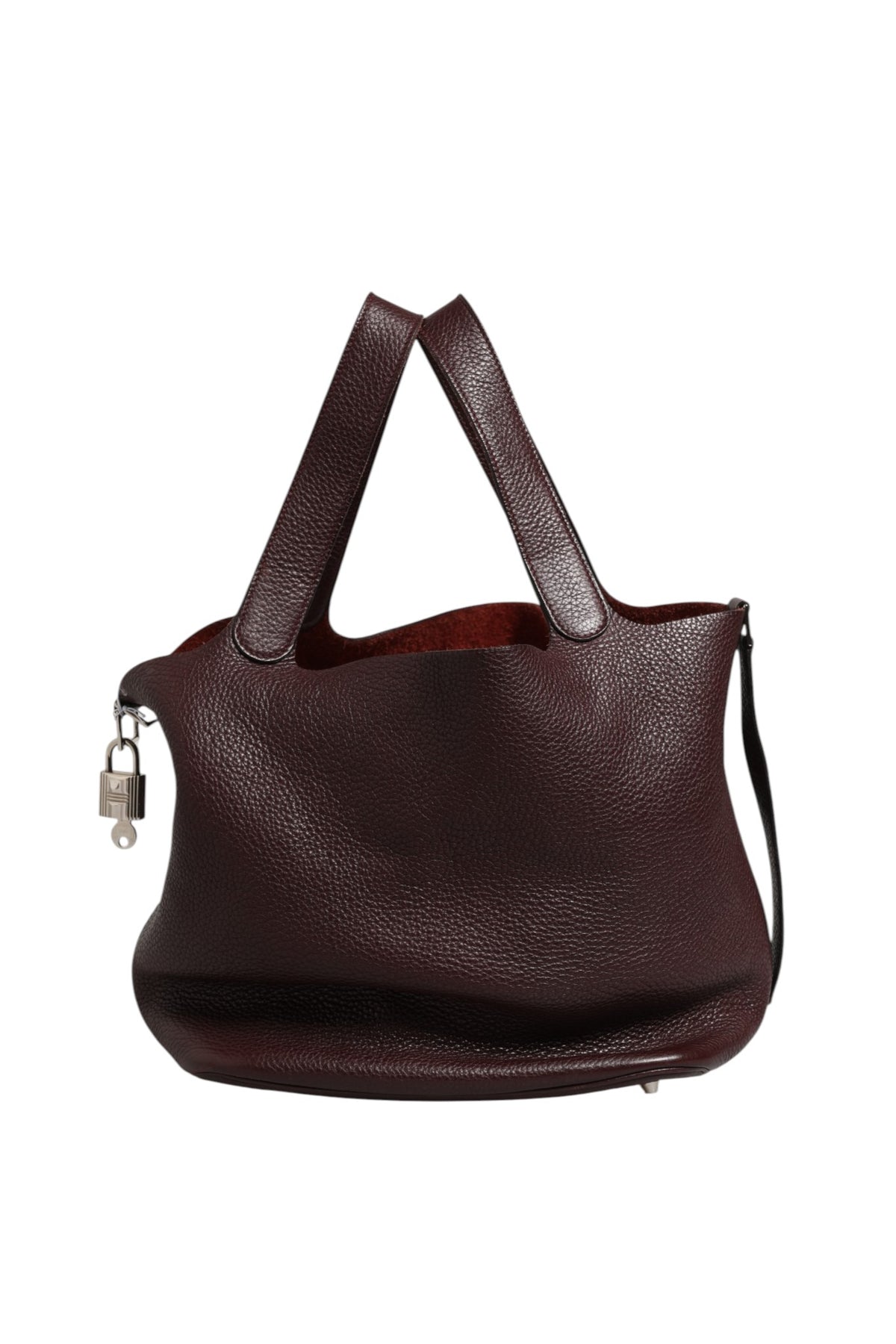 Hermès Picotin Taurillon Clemence Chocolate Handbag - Burgundy