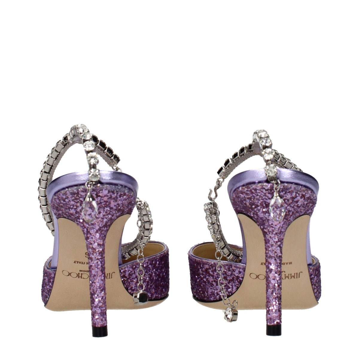 Sandales à talons aiguilles en plastique violet Jimmy Choo