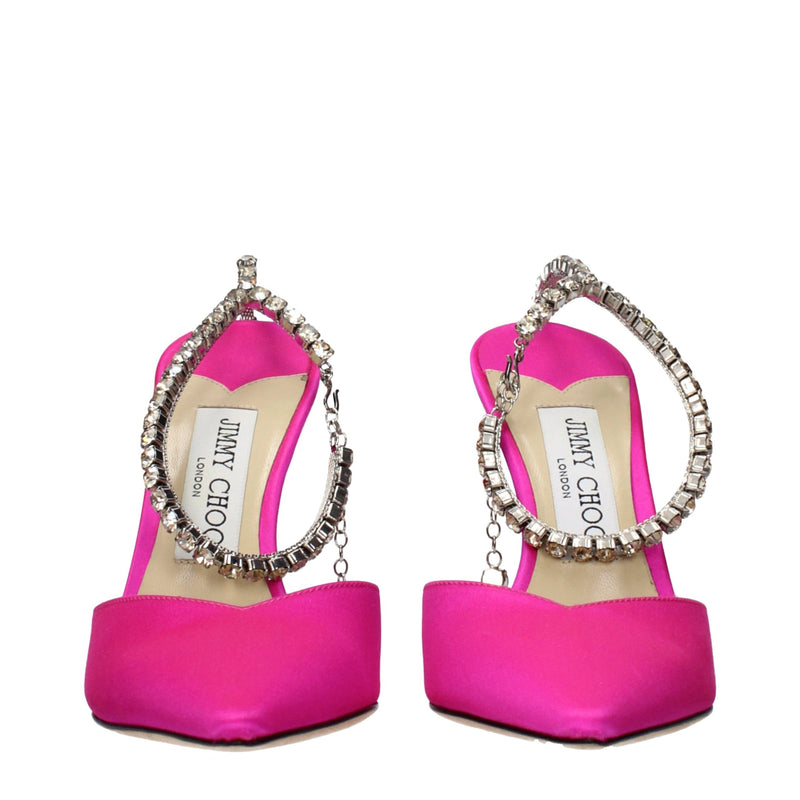 Jimmy Choo Pink Satin Stiletto Heel Sandals