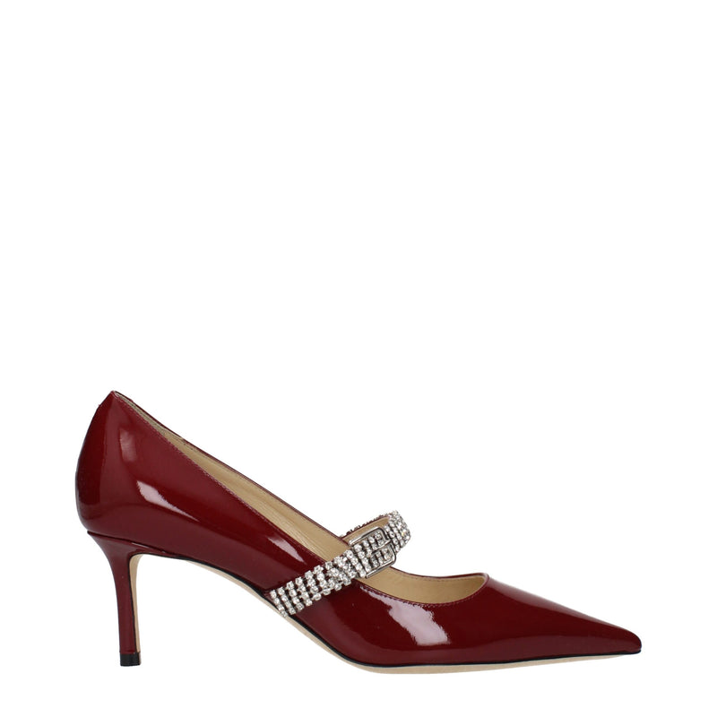 Jimmy Choo Red Leather High Heel Pumps for Women