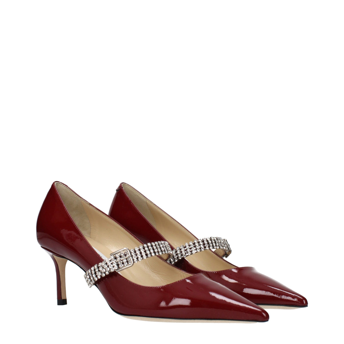 Jimmy Choo Red Leather High Heel Pumps for Women