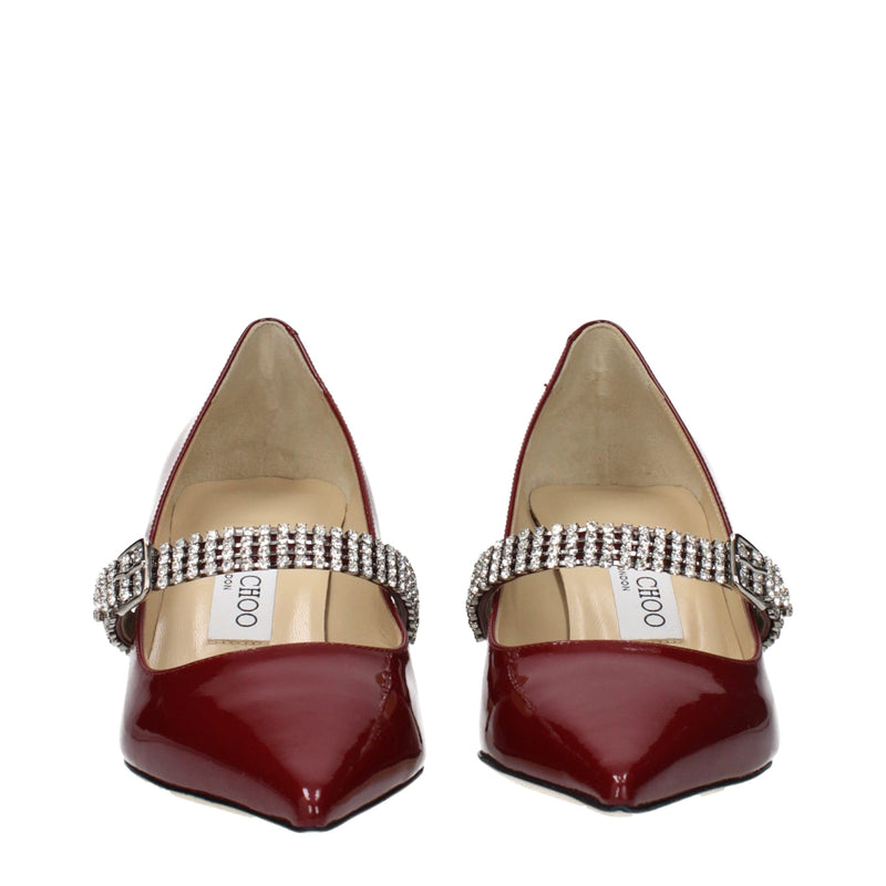 Jimmy Choo Red Leather High Heel Pumps for Women