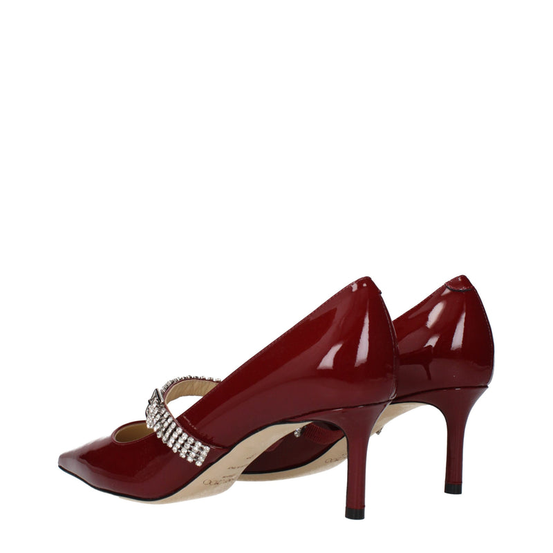 Jimmy Choo Red Leather High Heel Pumps for Women