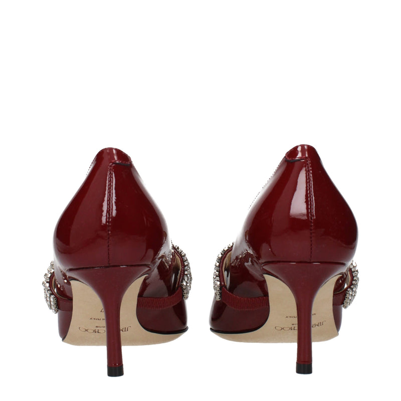 Jimmy Choo Red Leather High Heel Pumps for Women