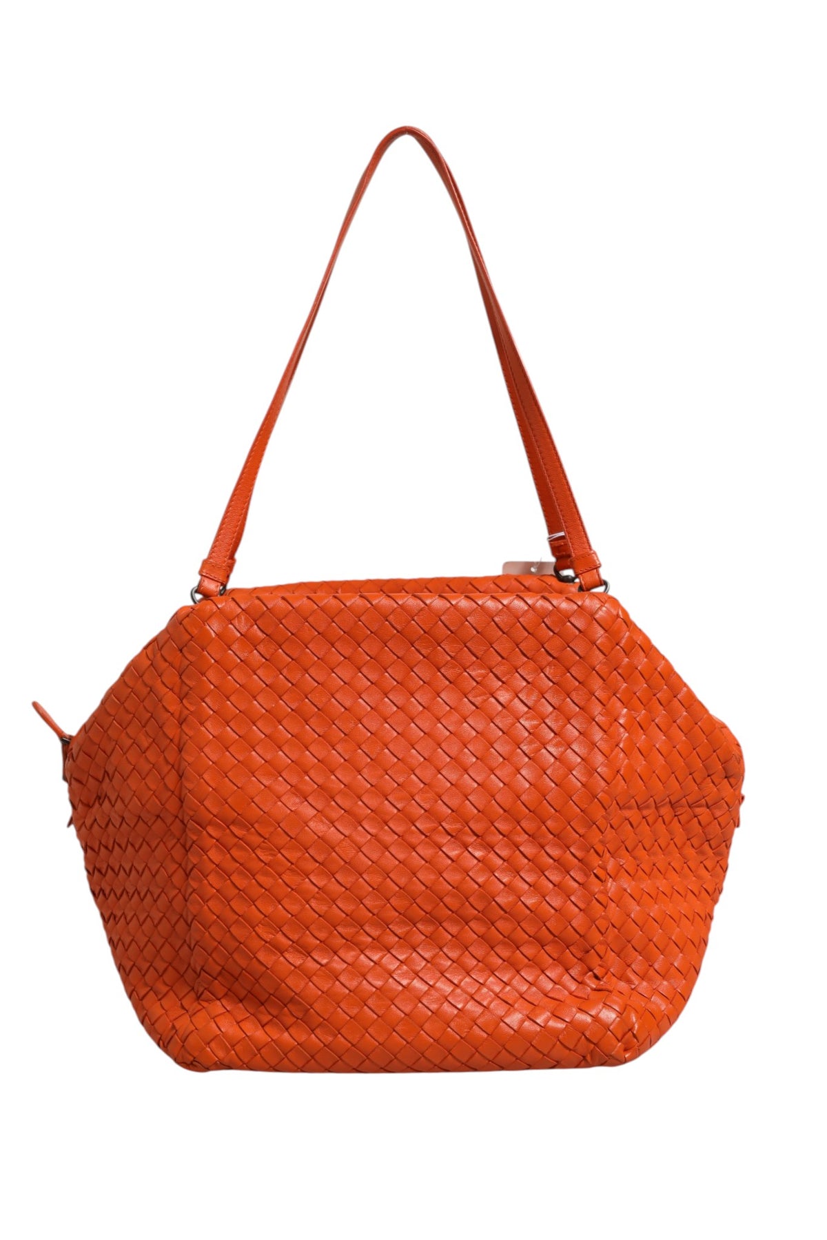 Bottega Veneta Intrecciato Nappa Leather Cube Bag - Orange