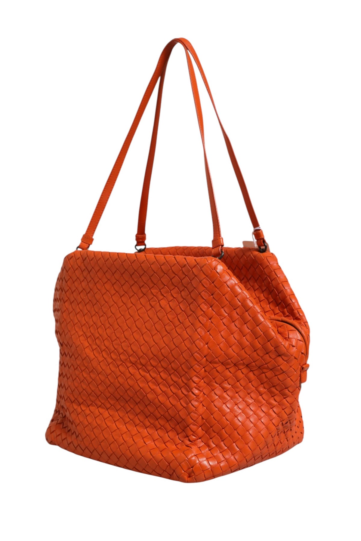 Bottega Veneta Intrecciato Nappa Leather Cube Bag - Orange