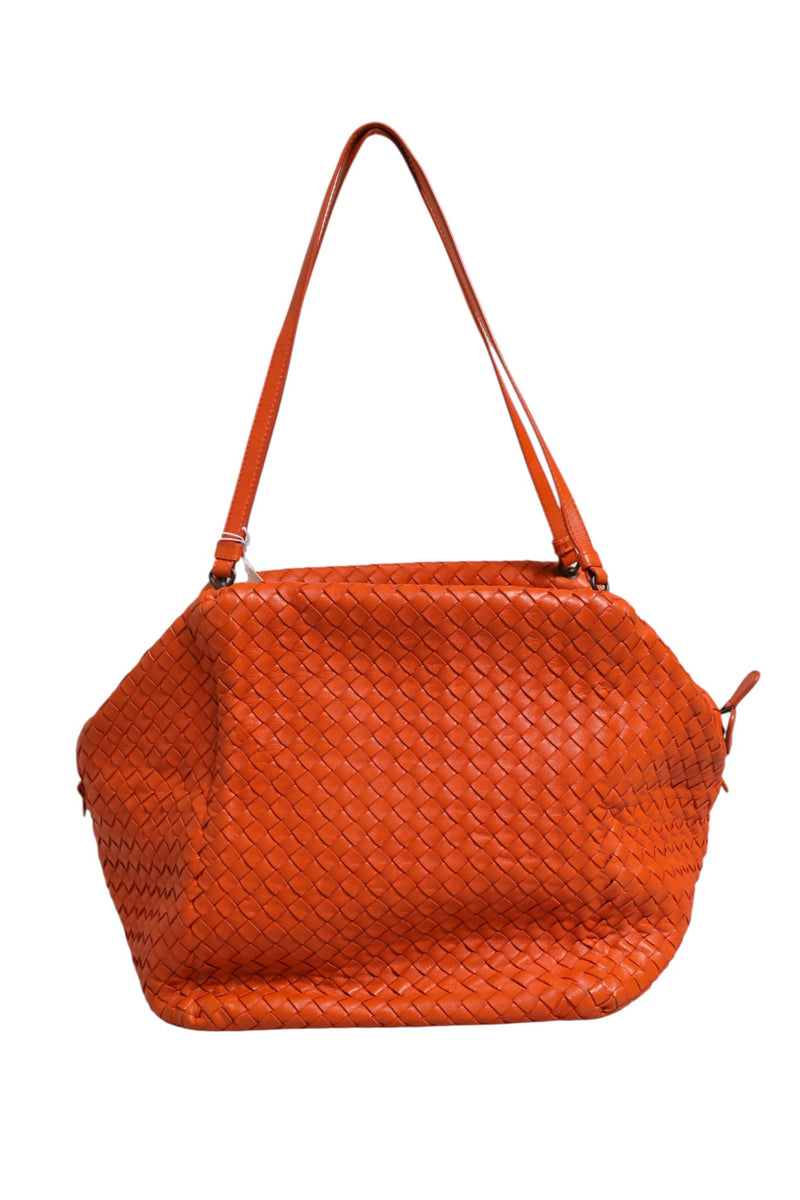 Bottega Veneta Intrecciato Nappa Leather Cube Bag - Orange