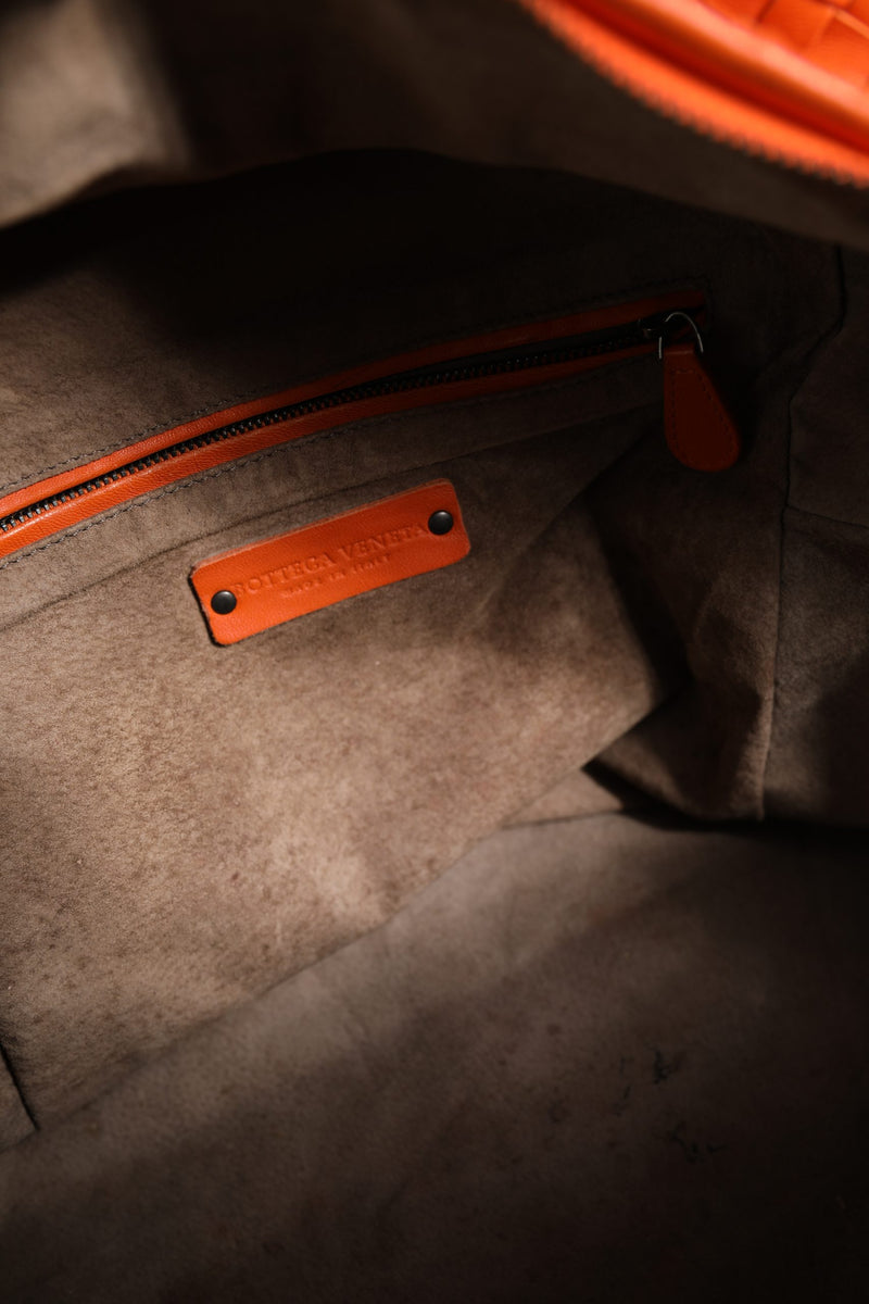 Bottega Veneta Intrecciato Nappa Leather Cube Bag - Orange