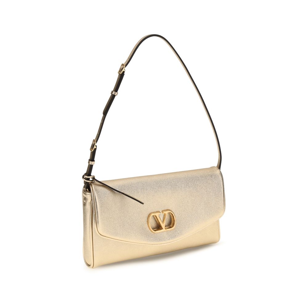 Sac bandoulière Valentino Garavani doré en cuir d'agneau Ovis Aries