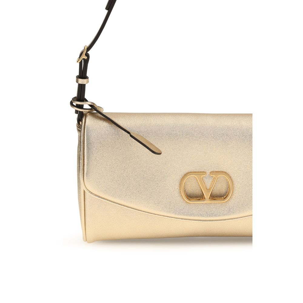Sac bandoulière Valentino Garavani doré en cuir d'agneau Ovis Aries