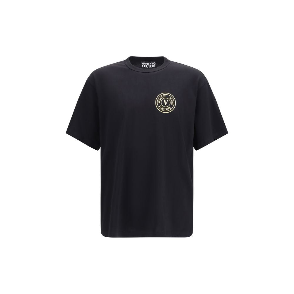 Versace Jeans Couture Black Cotton Logo T-Shirt for Men