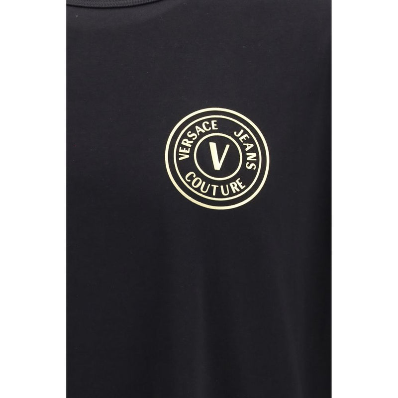 Versace Jeans Couture Black Cotton Logo T-Shirt for Men