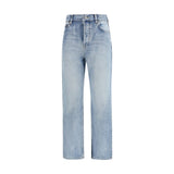 Saint Laurent South 90s Blue Cotton Cropped Jeans
