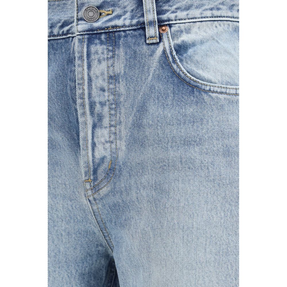 Saint Laurent South 90s Blue Cotton Cropped Jeans