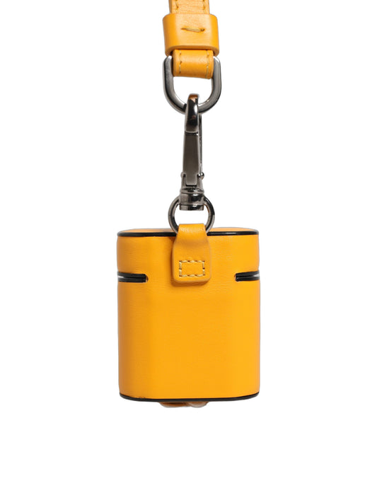 Dolce & Gabbana Yellow Calf Leather AirPods Case with Logo