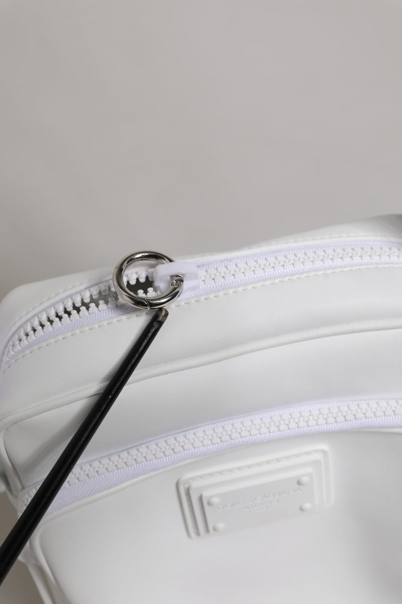 Dolce & Gabbana White Logo Plaque Crossbody Shoulder Bag for Men