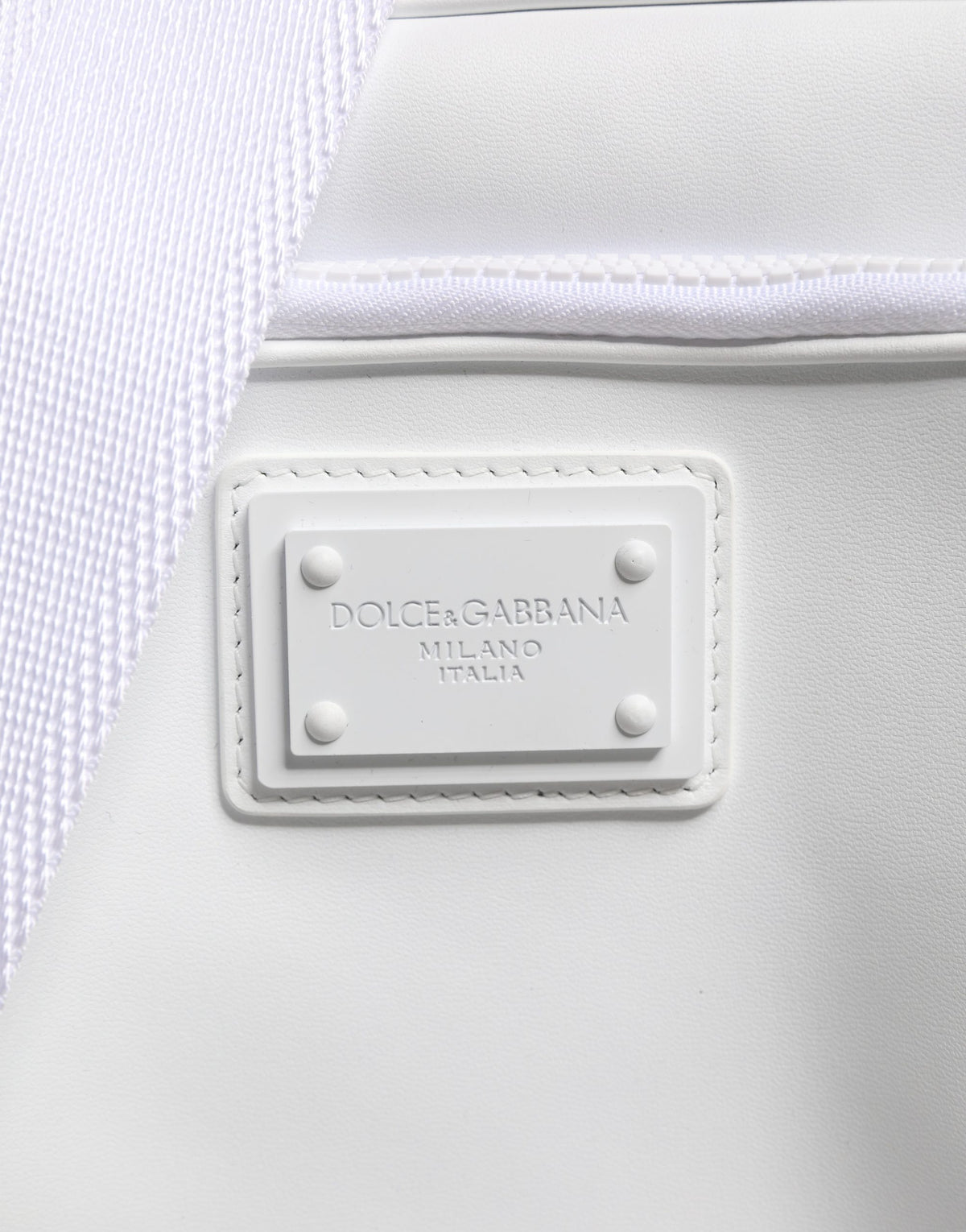 Dolce & Gabbana White Logo Plaque Crossbody Shoulder Bag for Men