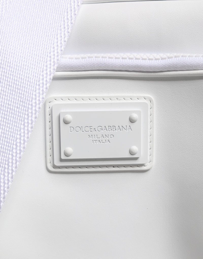 Dolce & Gabbana White Logo Plaque Crossbody Shoulder Bag for Men