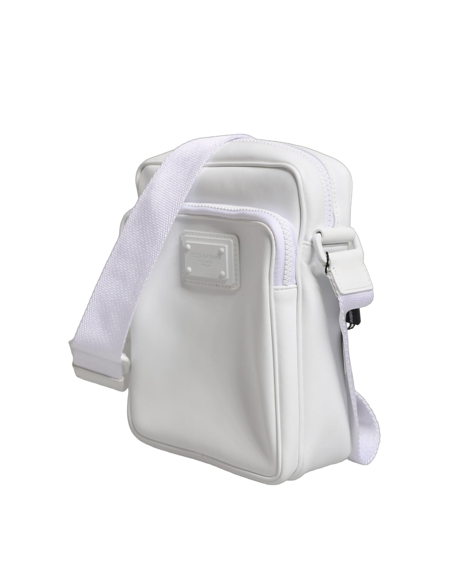 Dolce & Gabbana White Logo Plaque Crossbody Shoulder Borse Men Bag