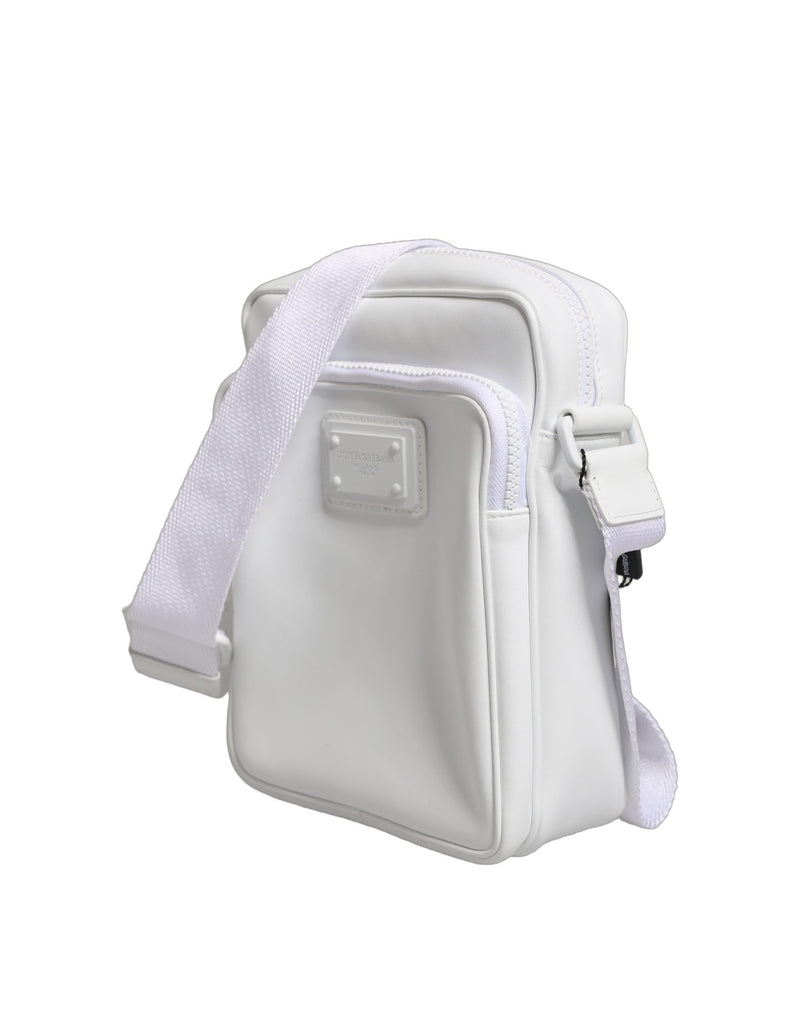 Dolce & Gabbana White Logo Plaque Crossbody Shoulder Bag for Men