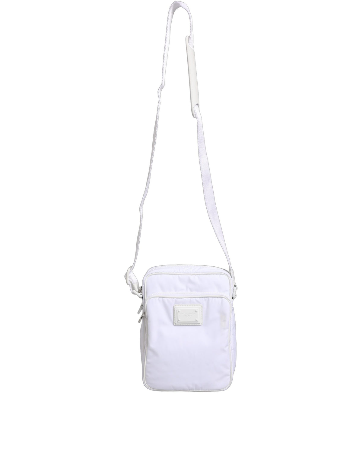 Dolce & Gabbana White Logo Plaque Crossbody Shoulder Bag