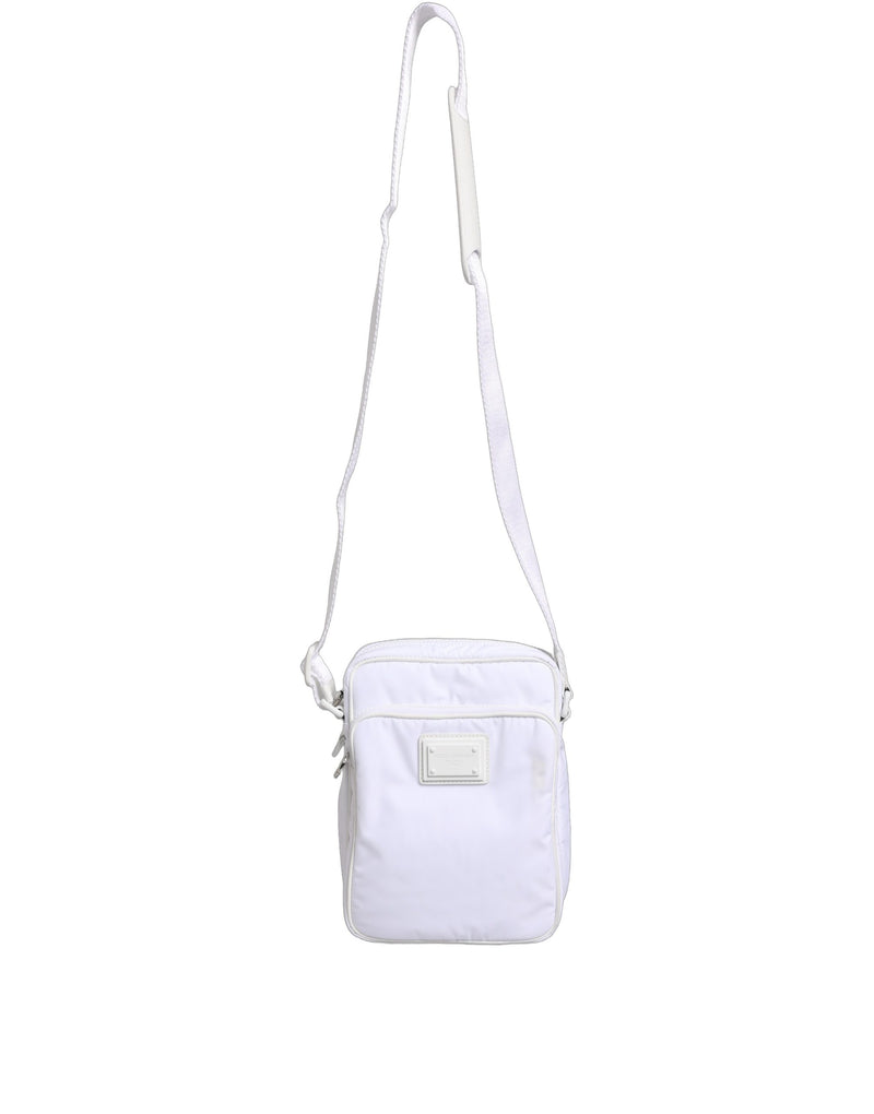 Dolce & Gabbana White Logo Plaque Crossbody Shoulder Bag