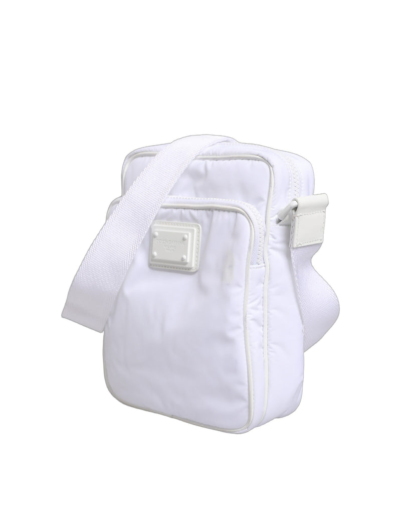 Dolce & Gabbana White Logo Plaque Crossbody Shoulder Bag