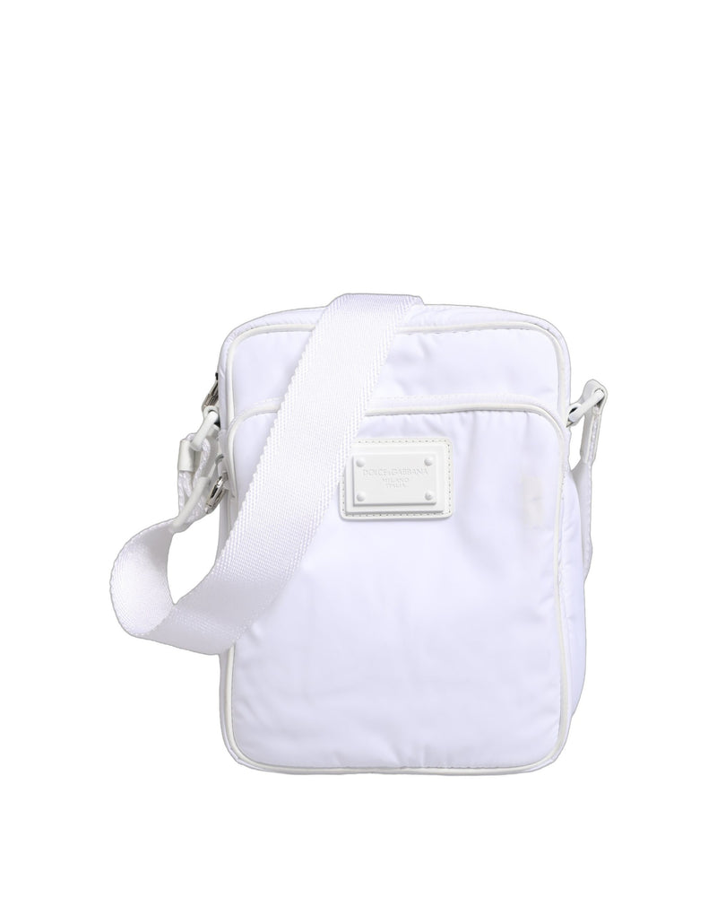 Dolce & Gabbana White Logo Plaque Crossbody Shoulder Bag